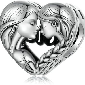 925 Sterling Silver Heart Beads Charms