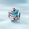 Pandora Bracelets,925 Sterling Silver Flower Butterfly Charm Bead